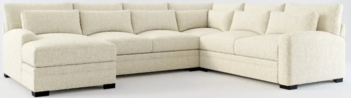 Winston Foam Comfort 4-Piece Sectional with Left-Facing Chaise - Bloke Cotton