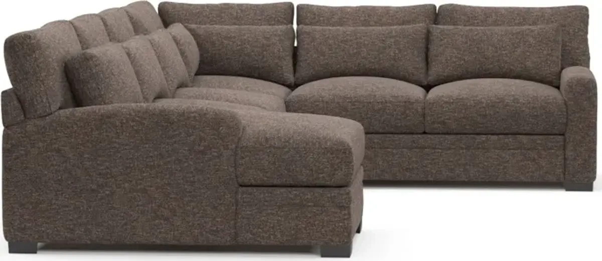 Winston Foam Comfort 4-Piece Sectional with Left-Facing Chaise - M Walnut