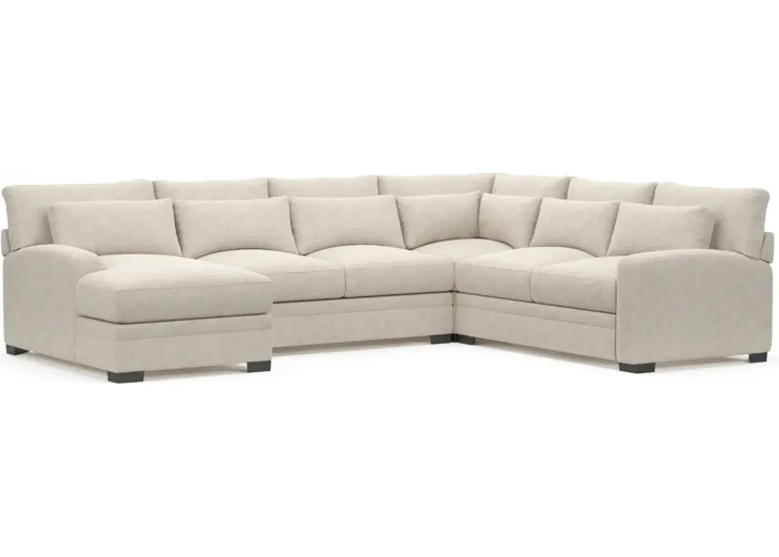 Winston Foam Comfort 4-Piece Sectional with Left-Facing Chaise - M Ivory