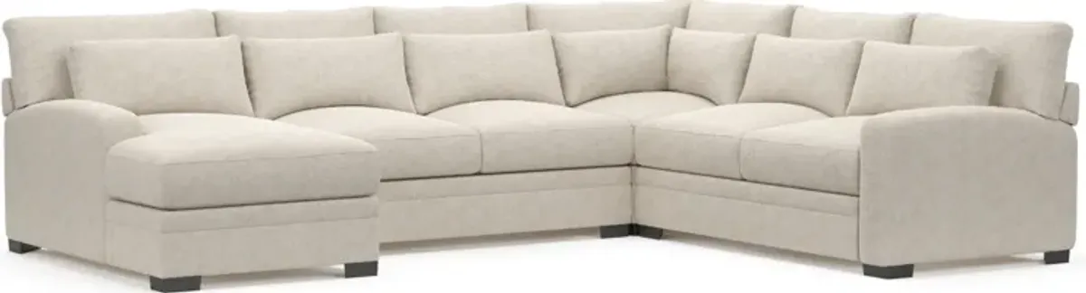 Winston Foam Comfort 4-Piece Sectional with Left-Facing Chaise - M Ivory