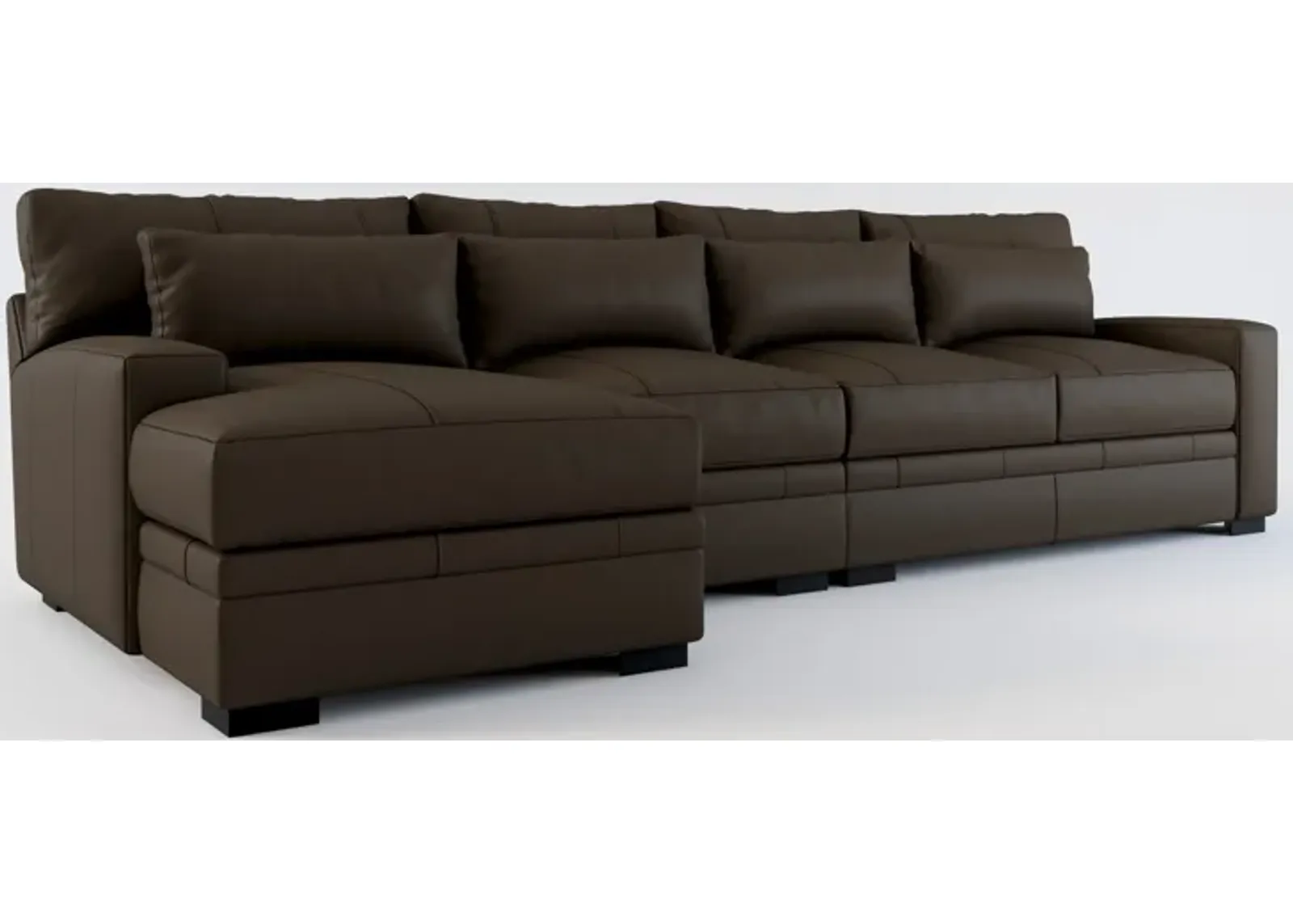 Winston Foam Comfort 3-Piece Sectional with Left-Facing Chaise - Siena Dark Stone