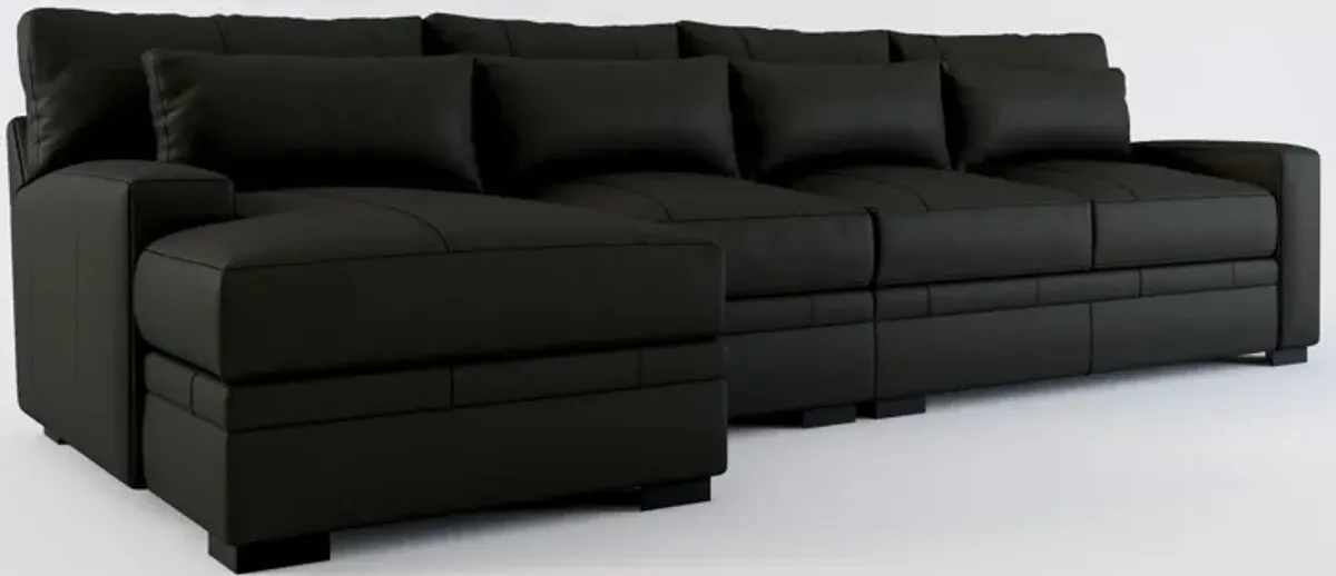 Winston Foam Comfort 3-Piece Sectional with Left-Facing Chaise - Siena Black