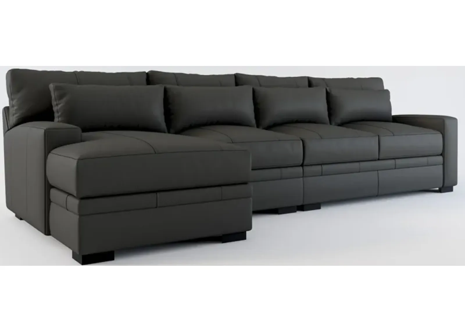 Winston Foam Comfort 3-Piece Sectional with Left-Facing Chaise - Siena Steel