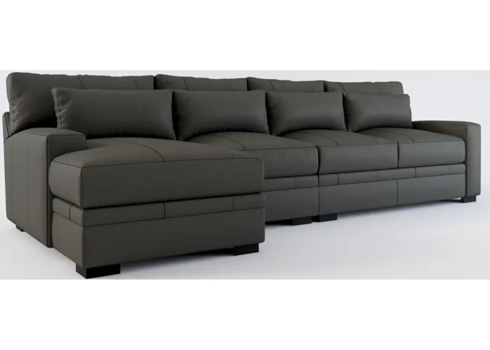 Winston Hybrid Comfort 3-Piece Sectional with Left-Facing Chaise - Siena Light Gray