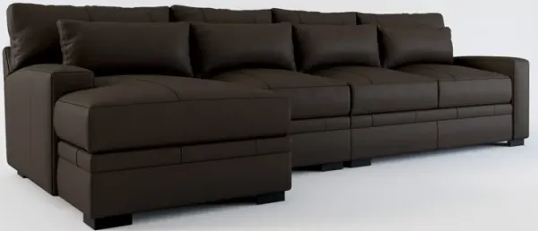 Winston Hybrid Comfort 3-Piece Sectional with Left-Facing Chaise - Siena Dark Brown