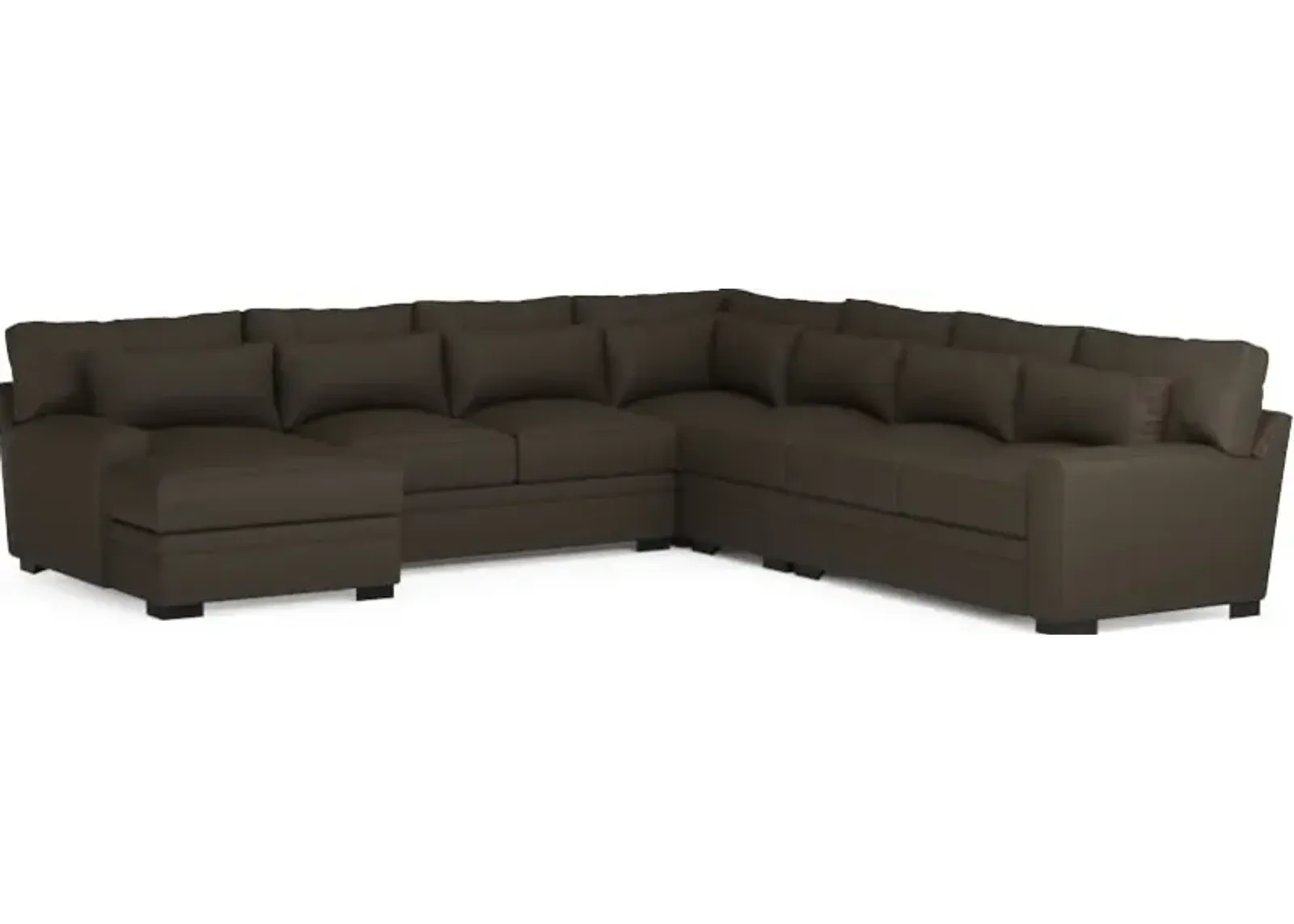 Winston Foam Comfort 5-Piece Sectional with Left-Facing Chaise - Siena Dark Stone