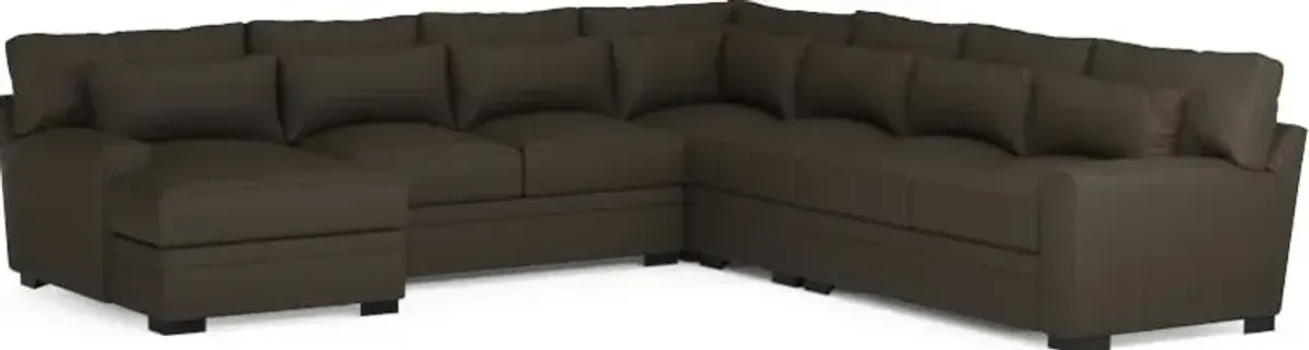 Winston Foam Comfort 5-Piece Sectional with Left-Facing Chaise - Siena Dark Stone