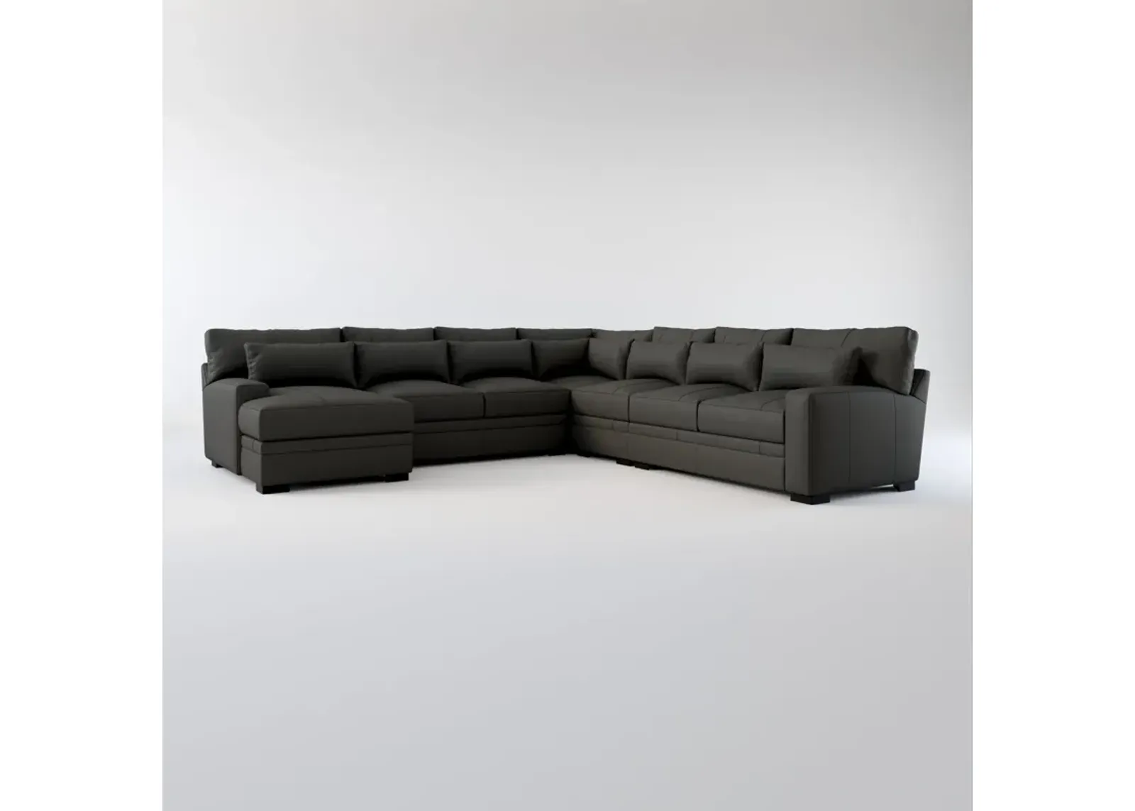 Winston Foam Comfort 5-Piece Sectional with Left-Facing Chaise - Siena Steel