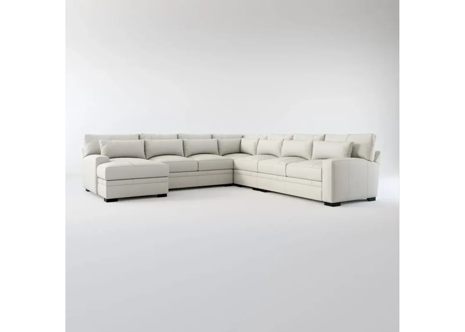 Winston Foam Comfort 5-Piece Sectional with Left-Facing Chaise - Siena Snow