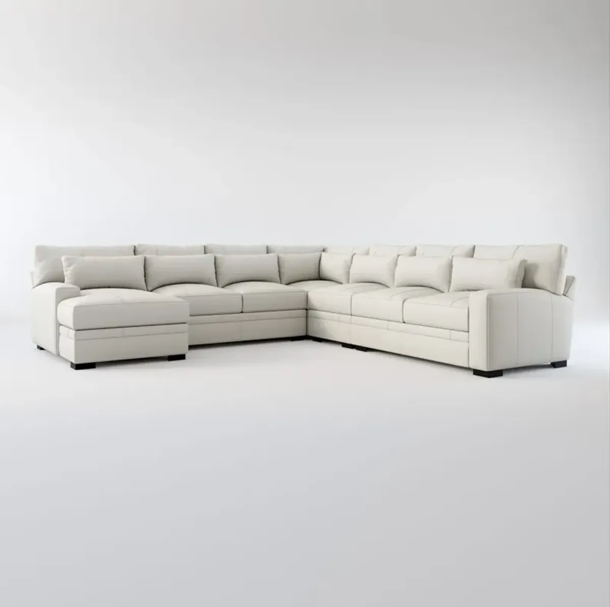 Winston Foam Comfort 5-Piece Sectional with Left-Facing Chaise - Siena Snow