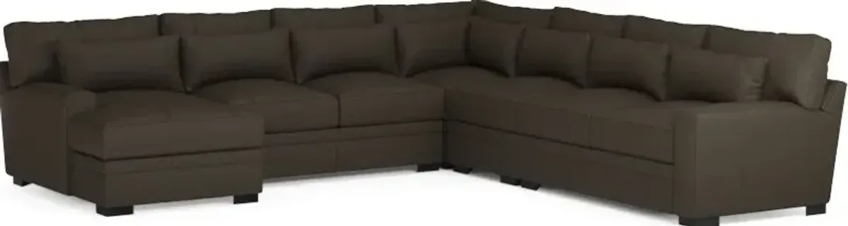 Winston Hybrid Comfort 5-Piece Sectional with Left-Facing Chaise - Siena Dark Stone