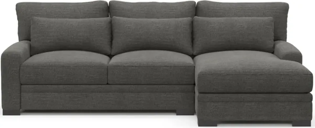 Winston Hybrid Comfort 2-Piece Sectional with Right-Facing Chaise - Curious Charcoal