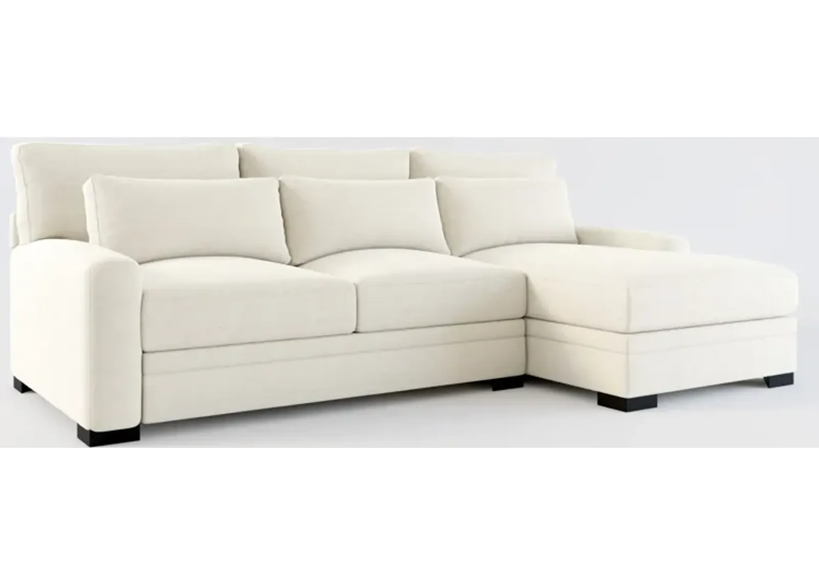 Winston Hybrid Comfort 2-Piece Sectional with Right-Facing Chaise - Curious Pearl