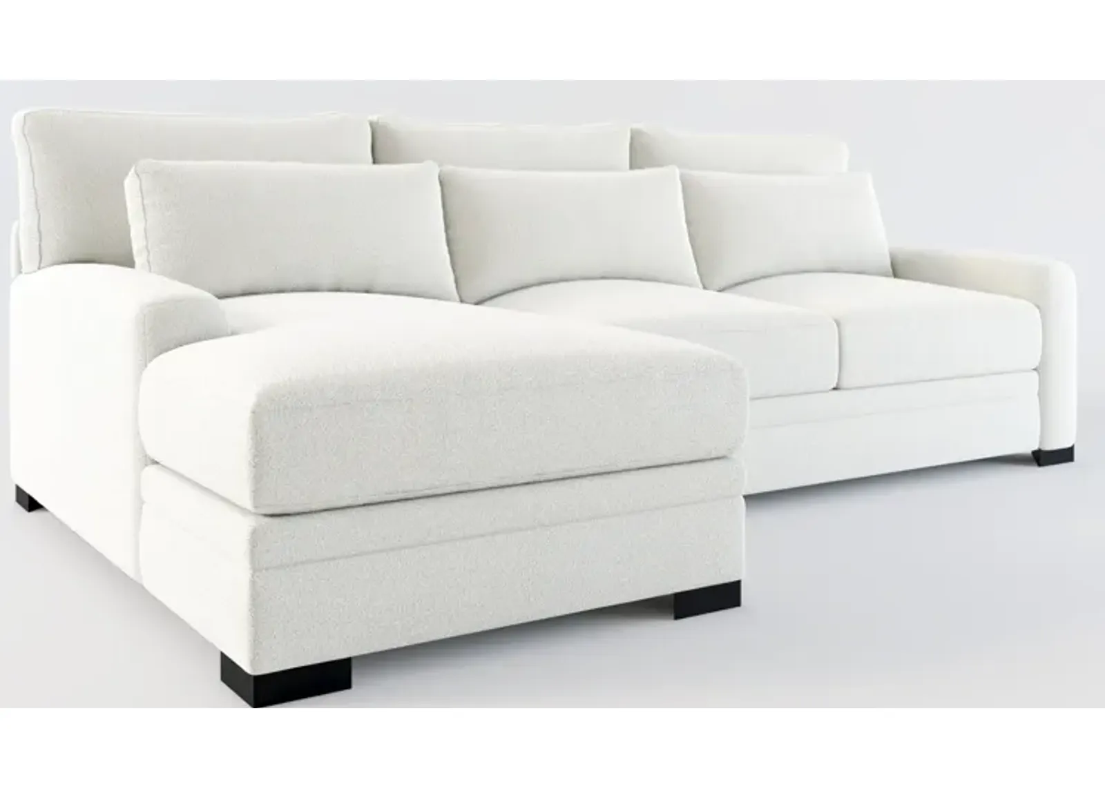 Winston Hybrid Comfort 2-Piece Sectional with Right-Facing Chaise - Oslo Snow