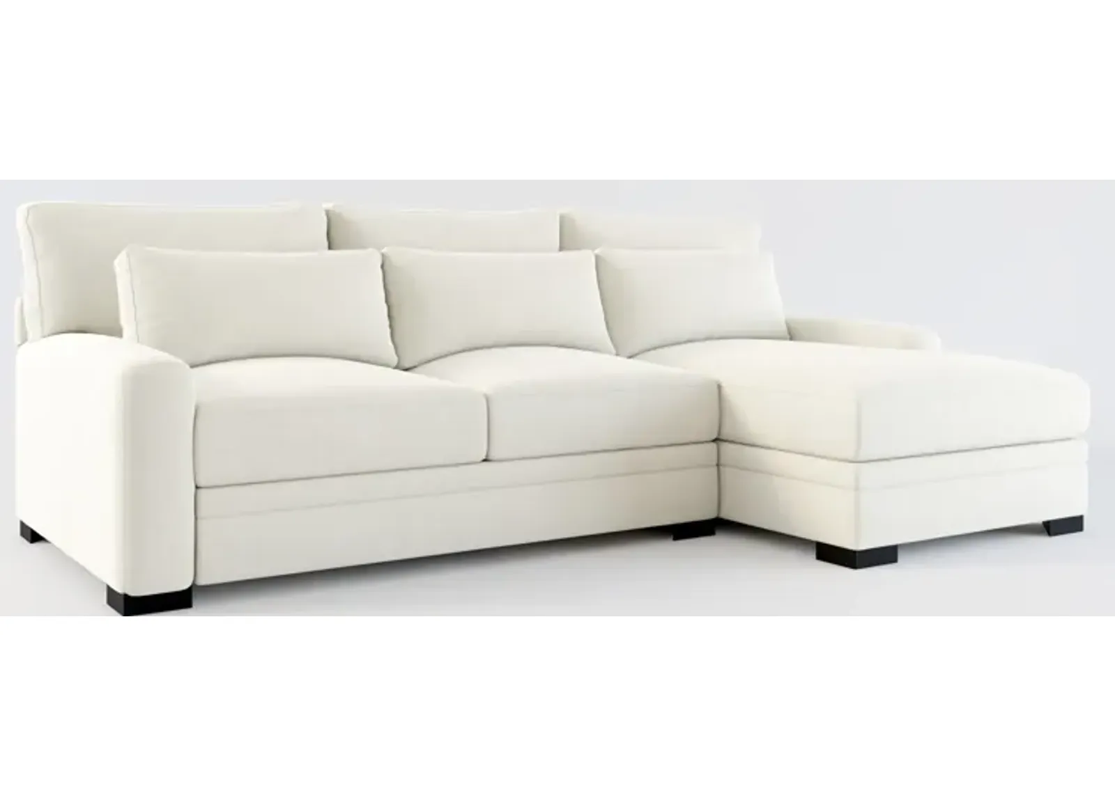 Winston Hybrid Comfort 2-Piece Sectional with Right-Facing Chaise - Anders Ivory