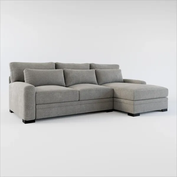 Winston Hybrid Comfort 2-Piece Sectional with Right-Facing Chaise - Living Large Charcoal