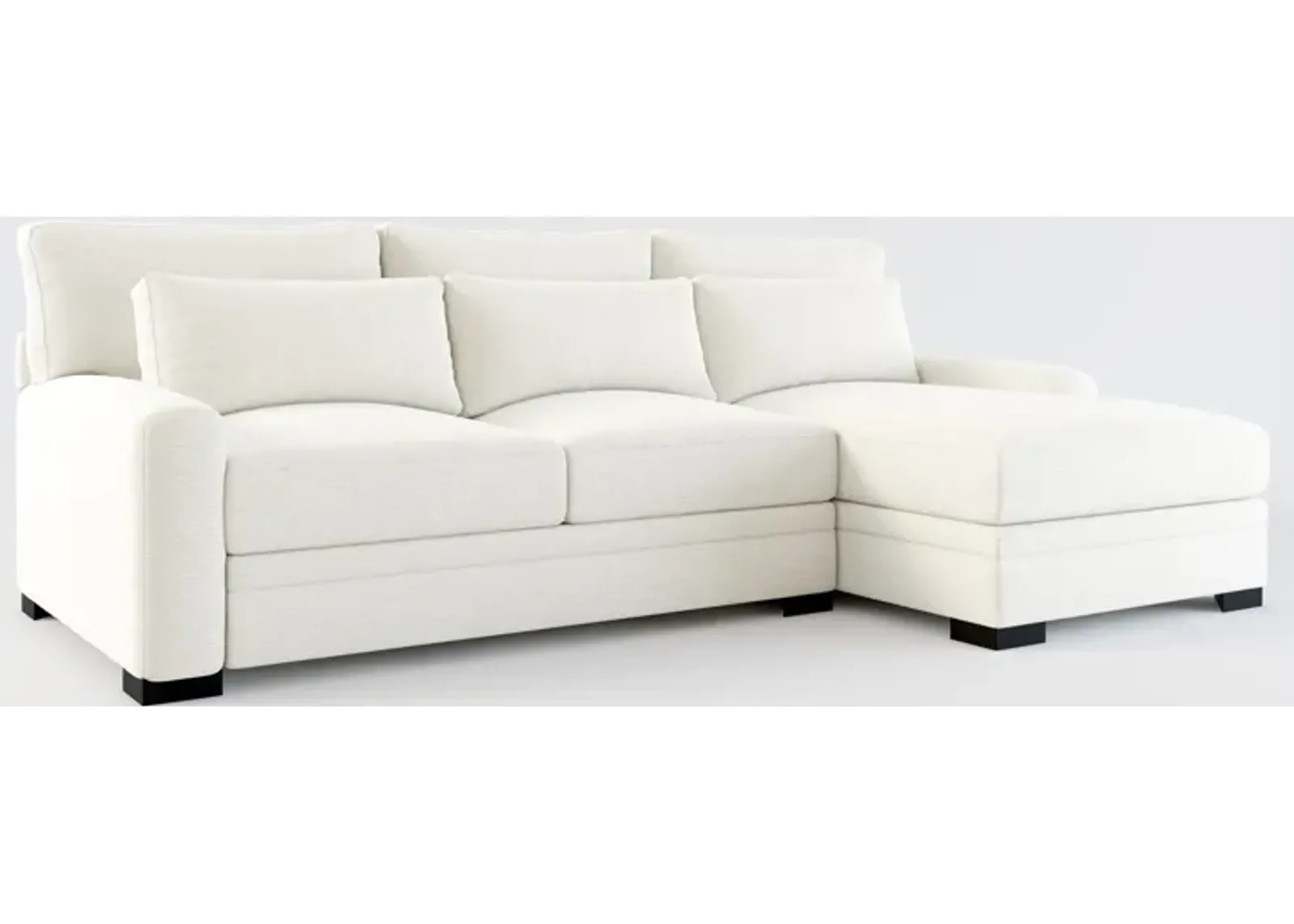 Winston Hybrid Comfort 2-Piece Sectional with Right-Facing Chaise - Living Large White