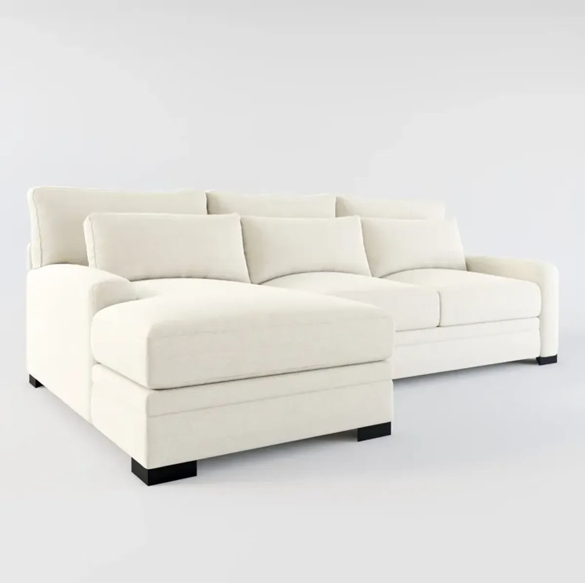 Winston Hybrid Comfort 2-Piece Sectional with Left-Facing Chaise - Curious Pearl