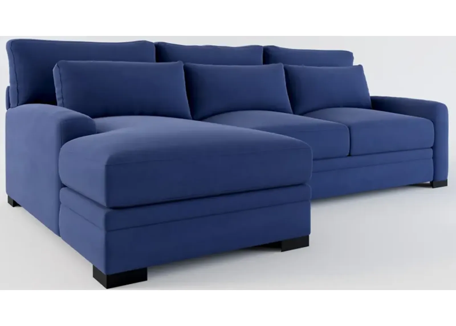 Winston Hybrid Comfort 2-Piece Sectional with Left-Facing Chaise - Abington Indigo