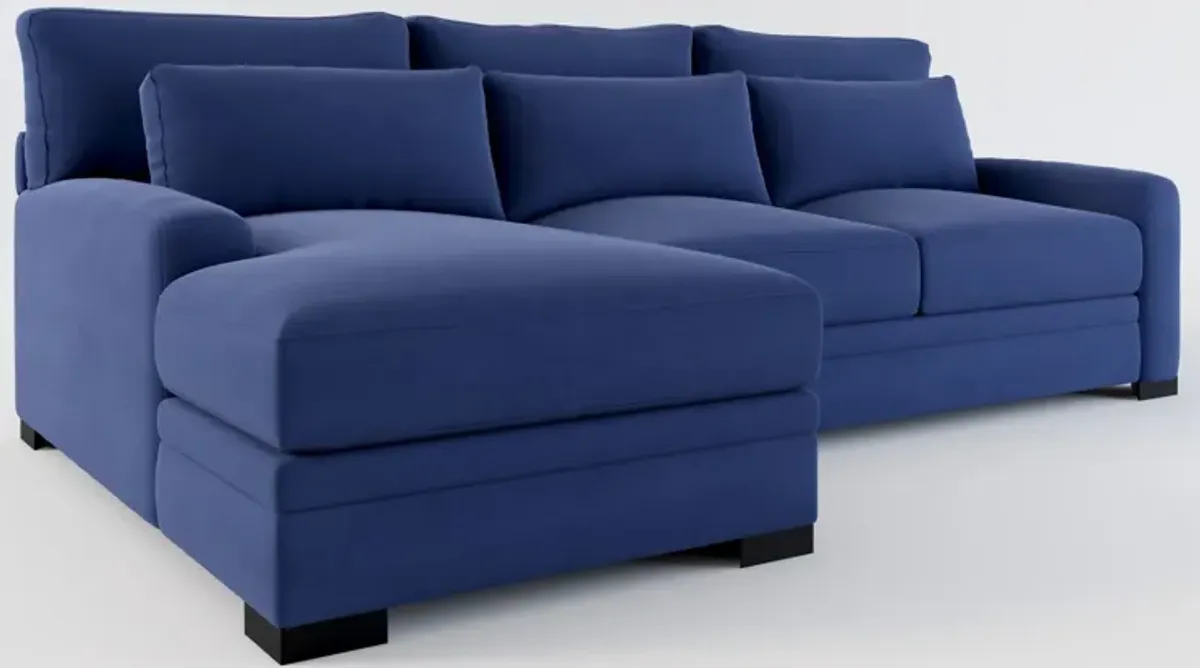 Winston Hybrid Comfort 2-Piece Sectional with Left-Facing Chaise - Abington Indigo