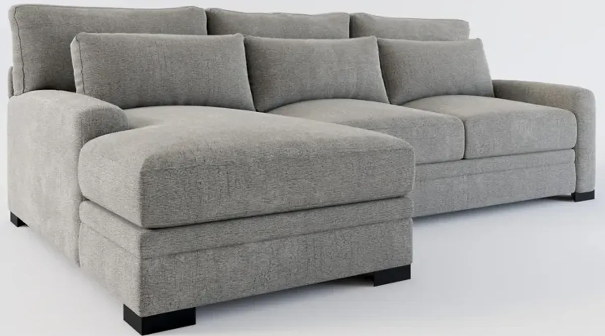 Winston Hybrid Comfort 2-Piece Sectional with Left-Facing Chaise - Living Large Charcoal