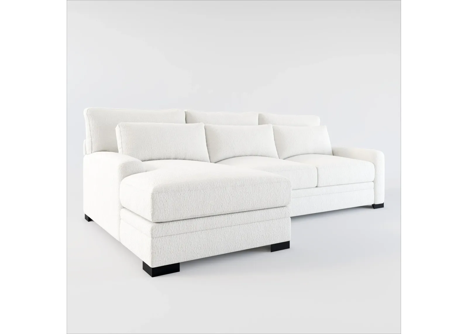 Winston Hybrid Comfort 2-Piece Sectional with Left-Facing Chaise - Bloke Snow