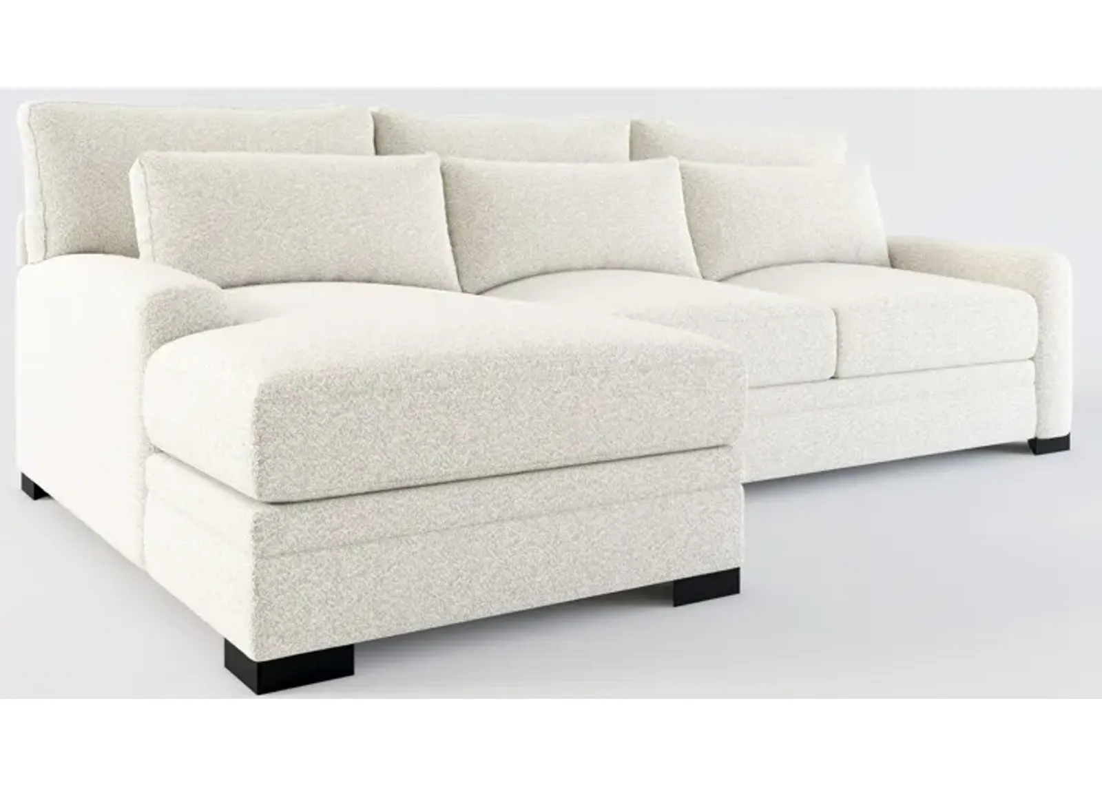 Winston Hybrid Comfort 2-Piece Sectional with Left-Facing Chaise - Muse Stone