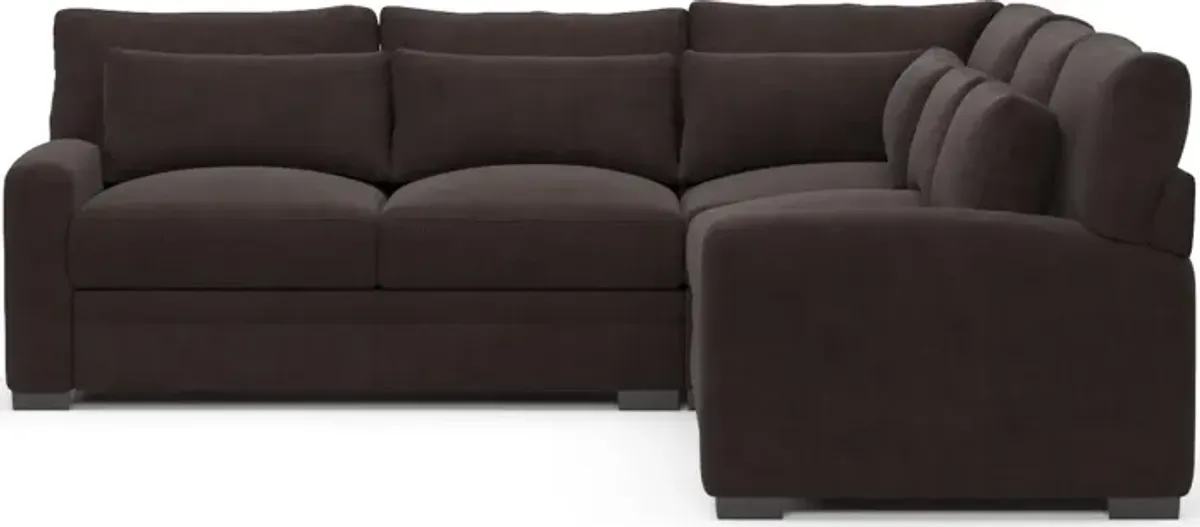 Winston Hybrid Comfort 3-Piece Sectional - Merrimac Dark Brown