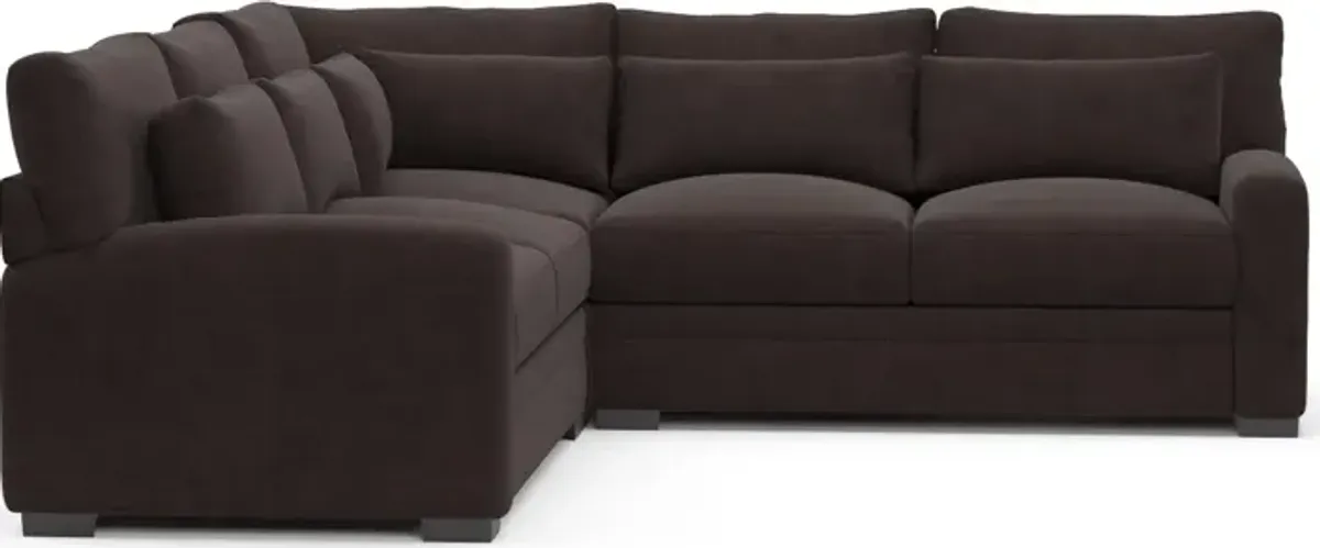 Winston Hybrid Comfort 3-Piece Sectional - Merrimac Dark Brown