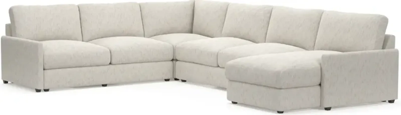 Winston Hybrid Comfort 4-Piece Sectional with Right-Facing Chaise - P.T. Cream