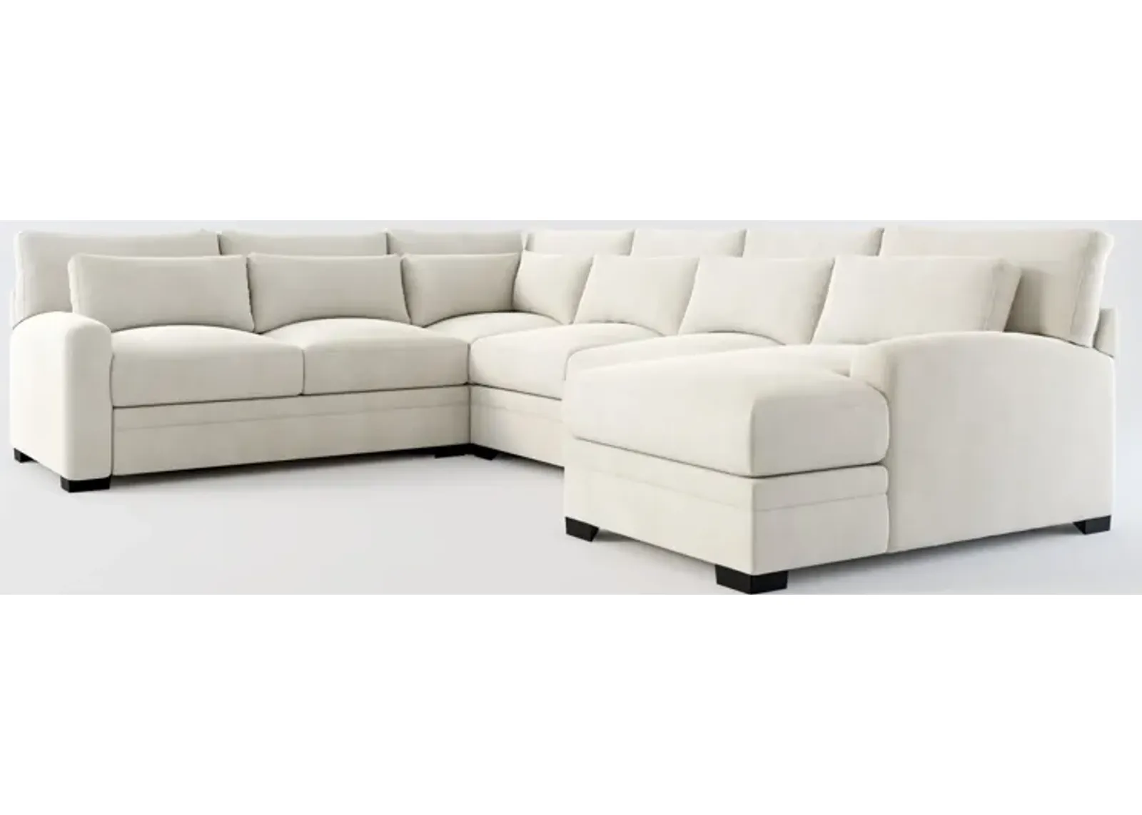 Winston Hybrid Comfort 4-Piece Sectional with Right-Facing Chaise - Laurent Beach