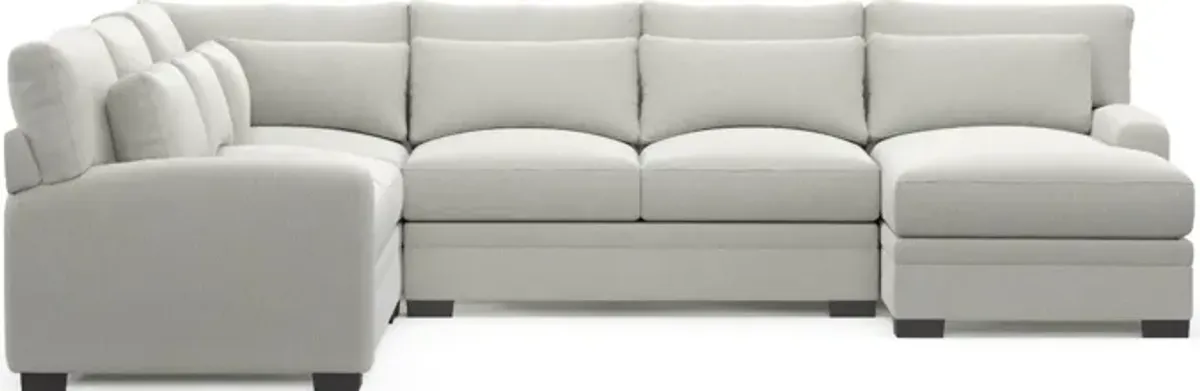 Winston Hybrid Comfort 4-Piece Sectional with Right-Facing Chaise - Oslo Snow