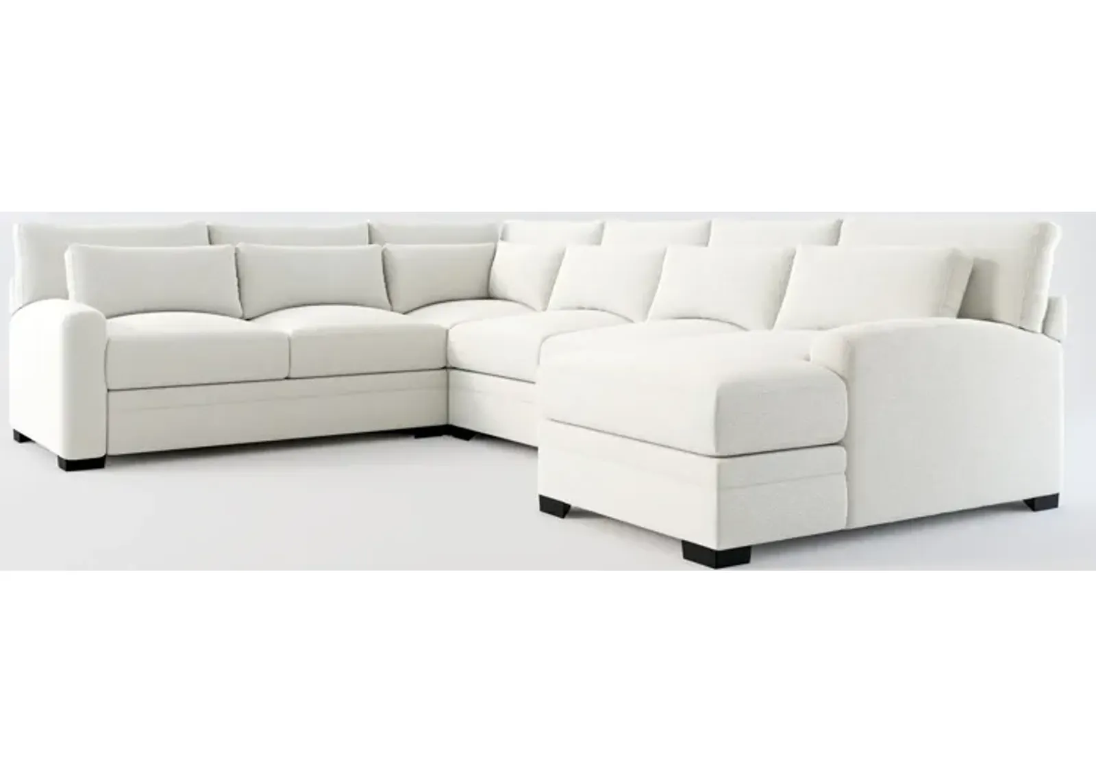 Winston Hybrid Comfort 4-Piece Sectional with Right-Facing Chaise - Oslo Snow