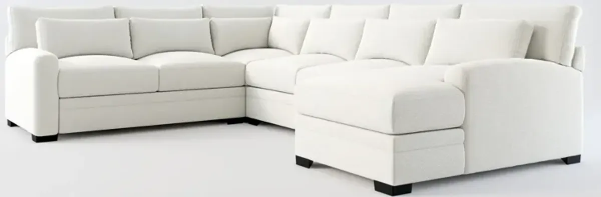 Winston Hybrid Comfort 4-Piece Sectional with Right-Facing Chaise - Oslo Snow