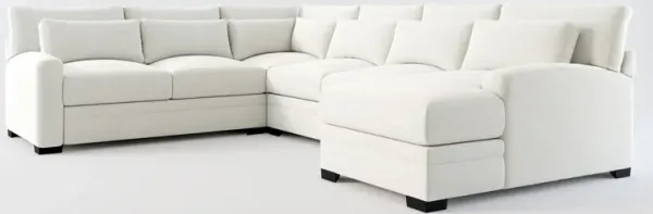 Winston Hybrid Comfort 4-Piece Sectional with Right-Facing Chaise - Oslo Snow