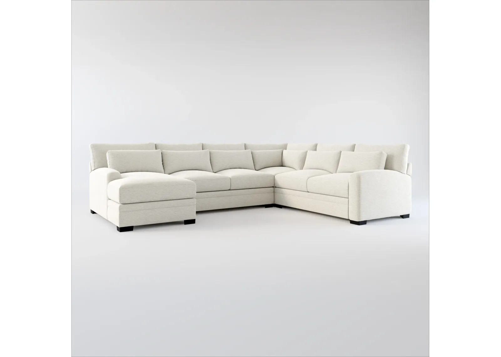 Winston Hybrid Comfort 4-Piece Sectional with Left-Facing Chaise - Everton Grey