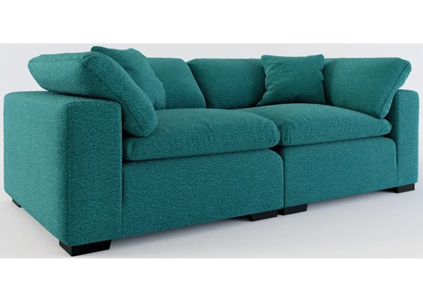 Plush Feathered Comfort 2-Piece Sofa - Bloke Peacock