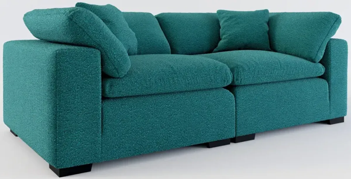 Plush Feathered Comfort 2-Piece Sofa - Bloke Peacock