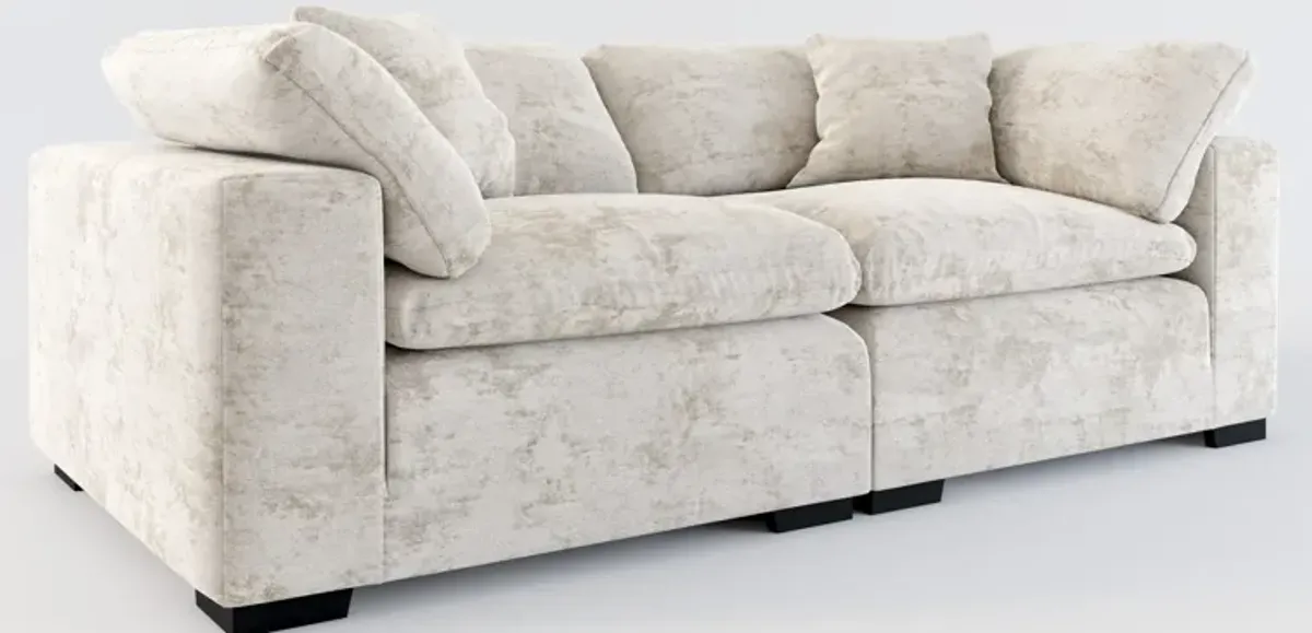 Plush Feathered Comfort 2-Piece Sofa - Hearth Cement