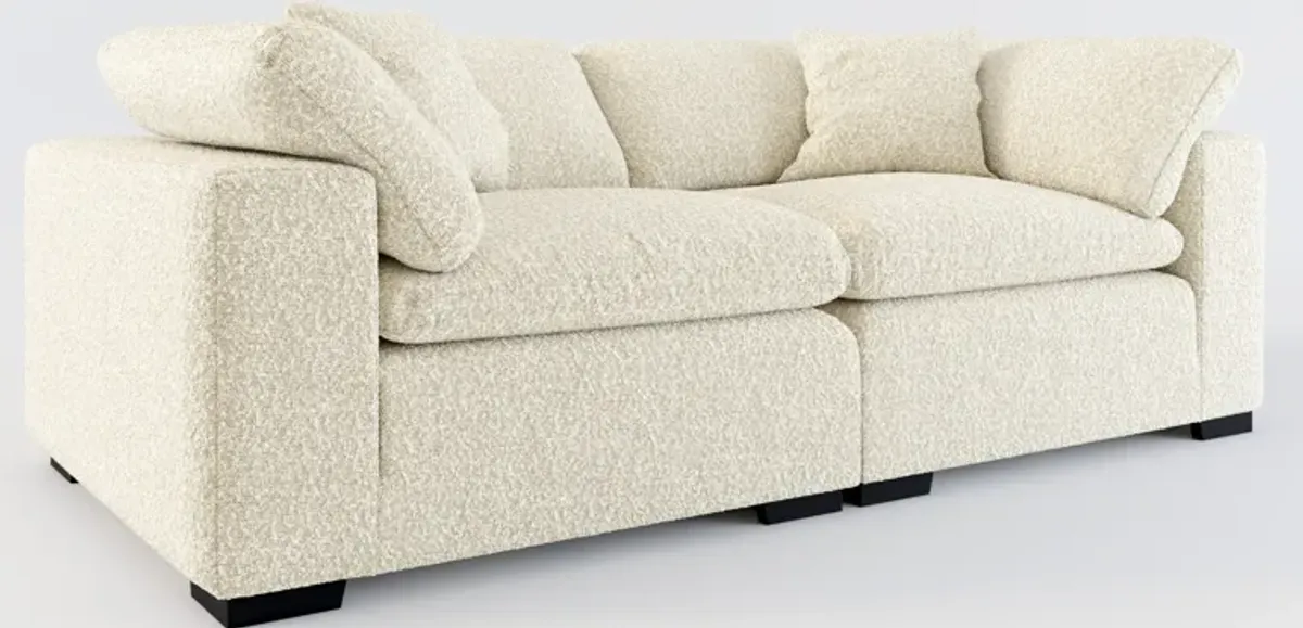 Plush Feathered Comfort 2-Piece Sofa - Bloke Cotton