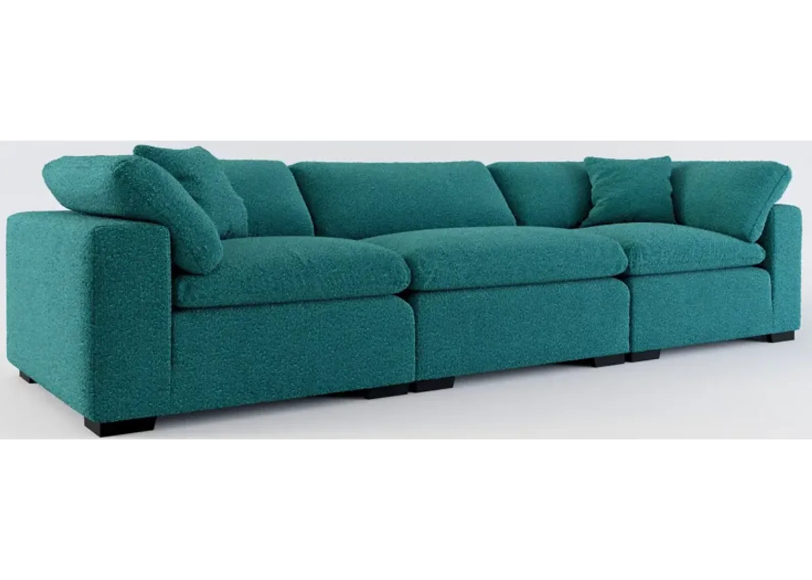 Plush Feathered Comfort 3-Piece Sofa - Bloke Peacock