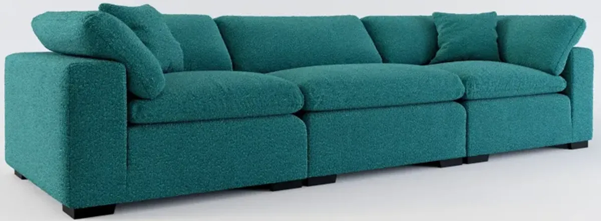 Plush Feathered Comfort 3-Piece Sofa - Bloke Peacock