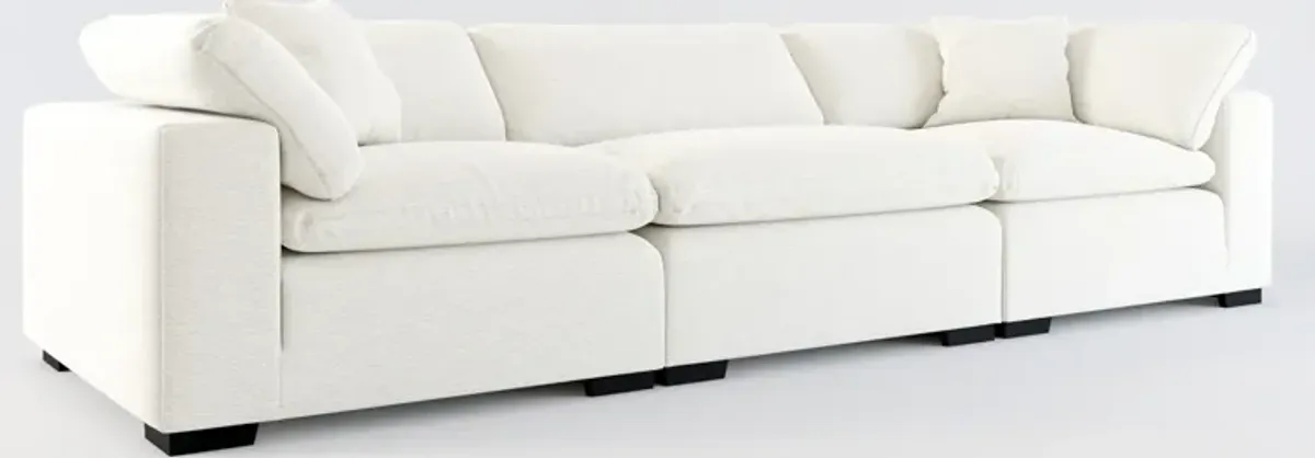 Plush Feathered Comfort 3-Piece Sofa - Living Large White