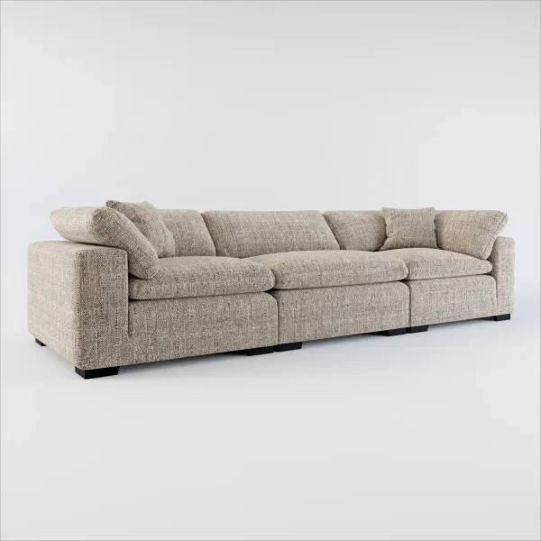 Plush Feathered Comfort 3-Piece Sofa - Mason Flint