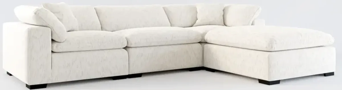 Plush Feathered Comfort 3-Piece Sectional and Ottoman - P.T. Cream