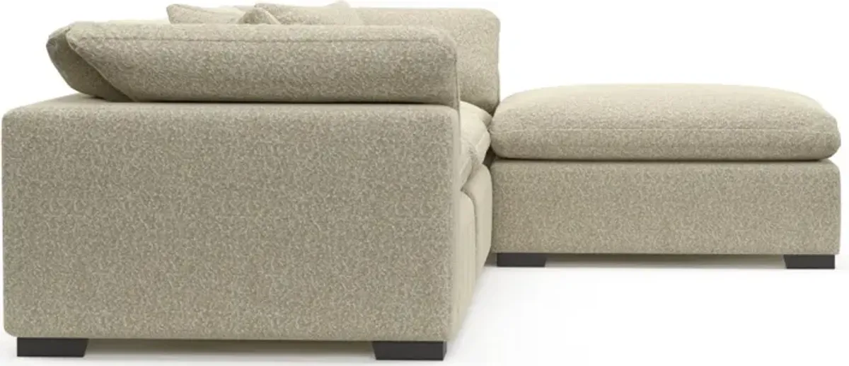 Plush Feathered Comfort 3-Piece Sofa and Ottoman - Bloke Cotton