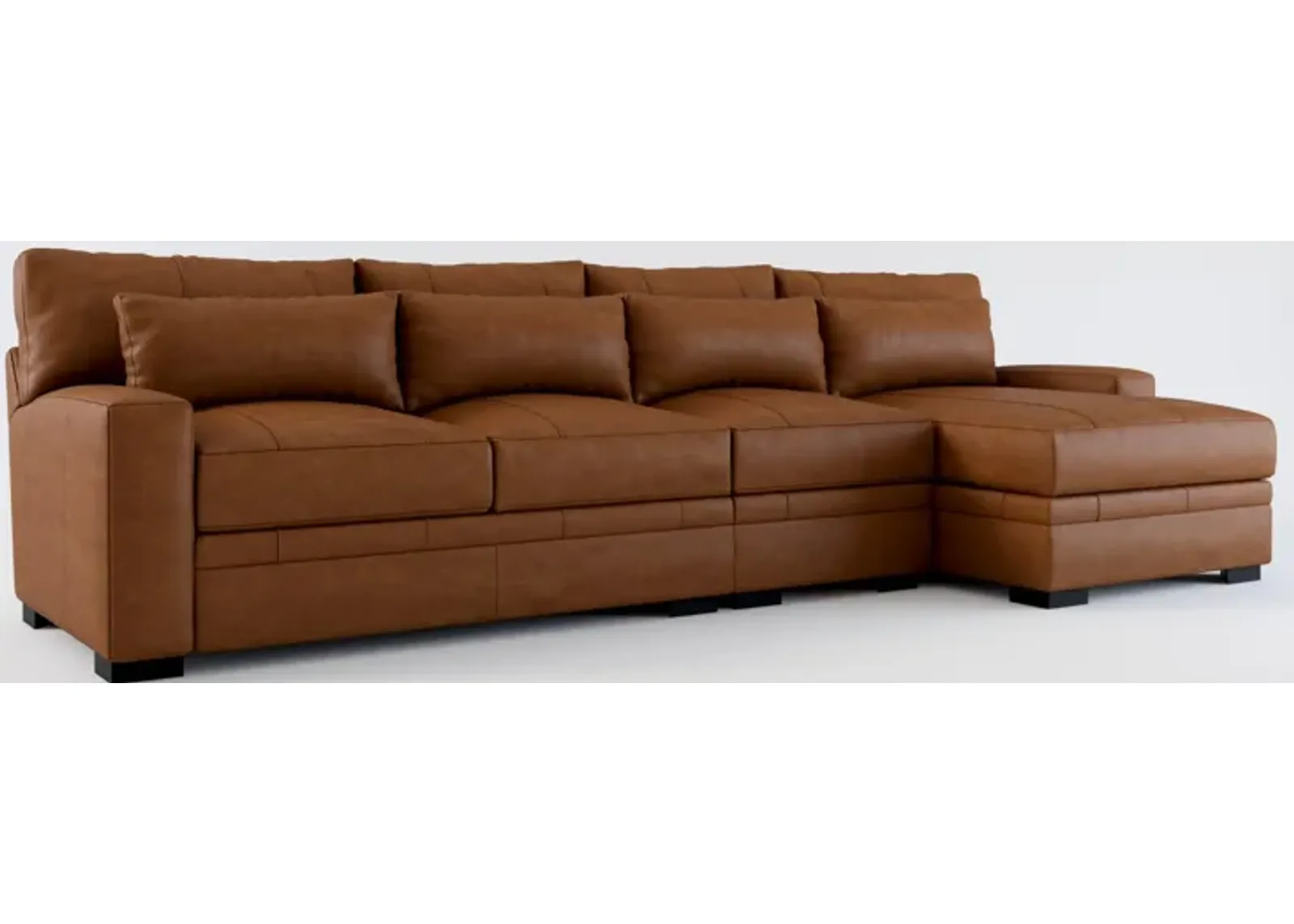 Winston Foam Comfort 3-Piece Sectional with Right-Facing Chaise - Bruno Canyon