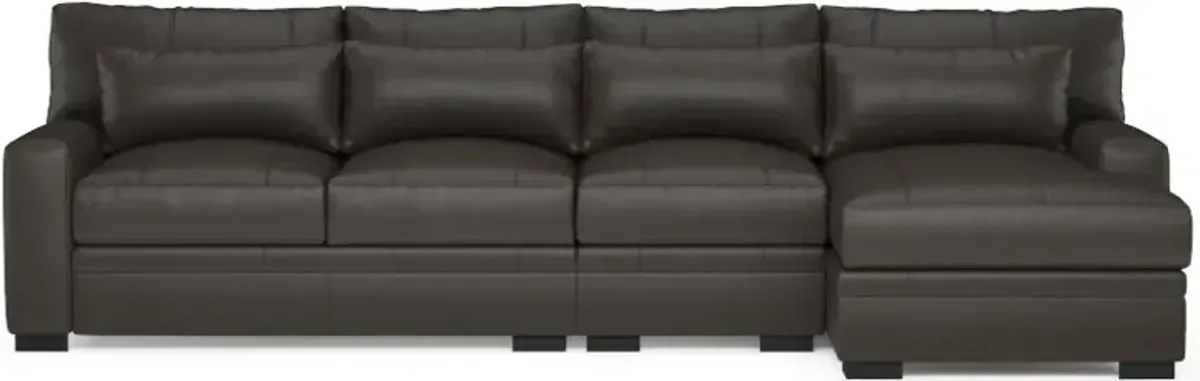 Winston Hybrid Comfort 3-Piece Sectional with Right-Facing Chaise - Bruno Storm