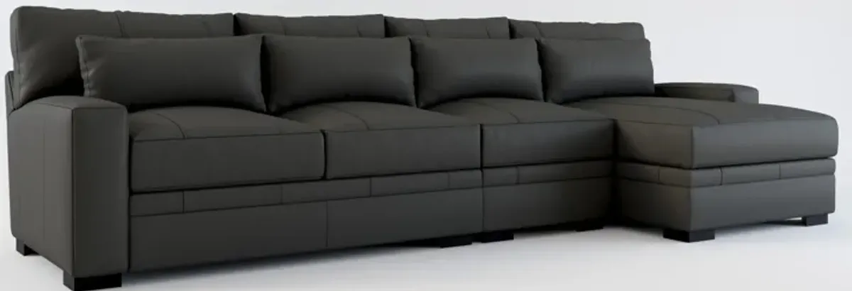 Winston Hybrid Comfort 3-Piece Sectional with Right-Facing Chaise - Bruno Storm