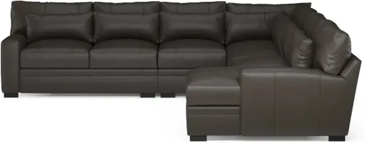 Winston Foam Comfort 5-Piece Sectional with Right-Facing Chaise - Bruno Storm